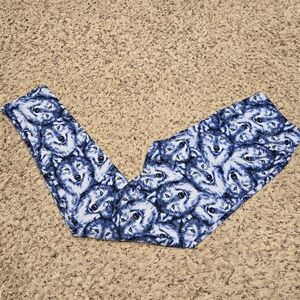 Lularoe Wolf Print Leggings EUC OS